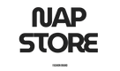 Black 'NAP STORE' text on a white background